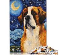 1000 Pieces Saint Bernard Starry Night Jigsaw Puzzles for Adults Intellectual Game Jigsaw Puzzle Toys for Kids 1000pcs (75x50cm)
