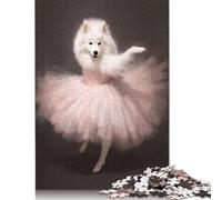 1000 Pieces Samoyed Ballerina Creative Square Wooden Jigsaw Puzzles for Adults Educational Game Challenge Toy 1000pcs (75x50cm)