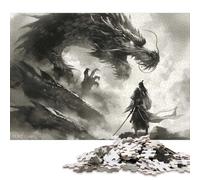 1000 Pieces 'Samurai Warrior Dragon Jigsaw Puzzle Puzzle for Adults And Teenager For Family Fun & Game Night 1000pcs (75x50cm)