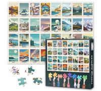 1000 Pieces Scenic Spot Collection Jigsaw Puzzles Funny Puzzle for Adults Family Decompression Challenging Landscape Collection Jigsaw Puzzles as Gift for Friends 27.5"X19.7"