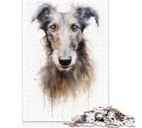1000 Pieces Scottish Deerhound Dog Puzzles Jigsaw Adults Difficulty Jigsaw Puzzle Relaxing Games Toy 1000pcs (38x26cm)