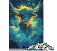 1000 Pieces Scottish Highland Cow Jigsaw Puzzles Adults Difficulty Jigsaw Puzzles Education Toys Games 1000pcs (38x26cm)
