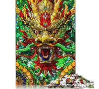 1000 Pieces Shenron Like Dragon Stain Creative Square Jigsaw Puzzles for Adults & Wooden Puzzles Challenging Game 1000pcs (75x50cm)
