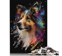 1000 Pieces Shetland Sheepdog Mini Col for Adults Difficult Jigsaw Puzzles Puzzle Jigsaws for Adults Family Activity Jigsaw Puzzles 1000pcs (75x50cm)