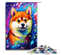 1000 Pieces Shiba Inu Baby Is Surrounded by SplattersLots of Colour Puzzle Game Jigsaw for Adults Suitable for Couples for And Teenager Age 14 Years Up 1000 PCS