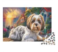 1000 Pieces Shih Tzu by Harbor Sunset Educational Games Puzzle Jigsaw Puzzles Pet Fun Challenge for Adults, Home Decor Jigsaw 70x50cm/1000pcs
