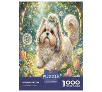1000 Pieces Shih Tzu Jigsaw Puzzles for Adults Challenging Game Jigsaw Puzzle Home Decors for The Whole for Women, Gifts for Men 70x50cm/1000pcs