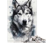 1000 Pieces Siberian Husky Dog Beauty Puzzle for Adults Paper Puzzles Jigsaw Puzzles for Adults Educational Game Challenge Toy 1000pcs (38x26cm)