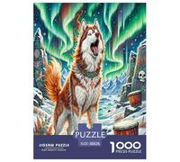 1000 Pieces Siberian Husky Jigsaw Puzzles for Adults Challenging Game Jigsaw Puzzle Home Decoration for The Whole for Women, Gifts for Men 38x26cm/1000pcs