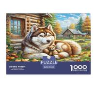 1000 Pieces Siberian Husky Jigsaw Puzzles for Adults Educational Games Jigsaw Puzzle Home Decoration for The Whole for Women, Gifts for Men 70x50cm/1000pcs