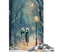 1000 Pieces Skeleton Couple on A Winter Walk Puzzle Jigsaw Adults Jigsaw Difficulty Jigsaw Educational Game Toy Family Decoration 1000pcs (75x50cm)