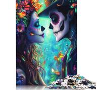 1000 Pieces Skeleton_lovers Creative Square Wooden Jigsaw Puzzles for Adults Educational Game Challenge Toy 1000pcs (75x50cm)