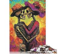 1000 Pieces Skeleton_lovers Creative Square Wooden Jigsaw Puzzles for Adults Educational Game Challenge Toy 1000pcs (75x50cm)