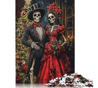 1000 Pieces Skeleton_lovers Jigsaw Puzzles for Adults Wooden Puzzle Educational Game for Adult Teenagers 1000pcs (75x50cm)