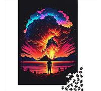 1000 Pieces Sky On Fire for Adults Difficult Jigsaw Paper Puzzle for Adults Christmas Eve Gifts 1000pcs (38x26cm)