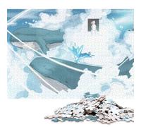 1000 Pieces Sky Whale Creative Square Jigsaw Puzzles for Adults & Wooden Puzzles Challenging Game 1000pcs (75x50cm)