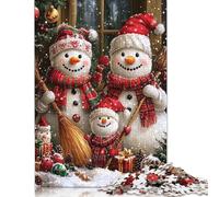 1000 Pieces Snowman Family Christmas for Adults Difficult Paper Puzzles Jigsaw Puzzles for Adults Educational Game Challenge Toy 1000pcs (75x50cm)