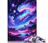 1000 Pieces Space And Beautiful Land Puzzle Jigsaw Adults Jigsaw Difficulty Jigsaw Educational Game Toy Family Decoration 1000pcs (75x50cm)