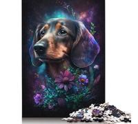 1000 Pieces Space Animal Dachshund Puzzle Jigsaw, Difficulty Puzzle Jigsaw Educational Game Toy Family Decoration 1000pcs (75x50cm)