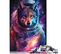 1000 Pieces Space Astronaut Wolf Jigsaw Puzzles for Adults Jigsaw Puzzle for Family Time Brain Challenge 1000pcs (75x50cm)