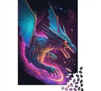 1000 Pieces Space Dragon Jigsaw Puzzle, Creative Rectangular Wooden Jigsaw Puzzles for Adults, Large Puzzles for Family Educational Game 1000pcs (75x50cm)