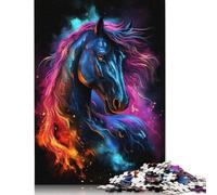 1000 Pieces Space Horse Galaxy Jigsaw Square Puzzle for Adults Wooden Puzzles Unique Challenge Games 1000pcs (75x50cm)