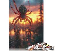 1000 Pieces Spider in Sunset View Jigsaw Puzzles Adults Difficulty Puzzles Strengthen Relationships between Family Members 1000pcs (38x26cm)