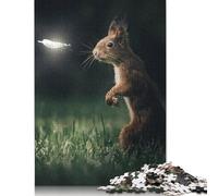 1000 Pieces Squirrel Glowing Dragonfly Jigsaw Puzzles for Adults Wooden Puzzles for Adults Puzzles Learning Educational Toys 1000pcs (75x50cm)
