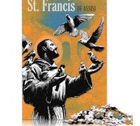 1000 Pieces 'St Francis Catholic Saint Puzzles Jigsaw Adults Difficulty Puzzles Jigsaw Educational Games Toy Family Decoration (38x26cm)
