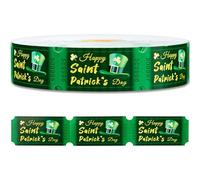 1000 Pieces St. Patrick's Day Green Raffle Tickets Single Roll Carnival Tickets Green Hat Tickets Decorations for St. Patrick's Theme Party Events Games Concert