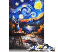 1000 Pieces Starry Night Landscape Jigsaw Puzzles Adults Difficulty Jigsaw Puzzles Education Toys Games 1000pcs (38x26cm)