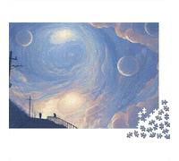 1000 Pieces Stellar Night Jigsaw Puzzle for Adults Paper Material Educational Celestial Sky Puzzle Wall Art Decor 52x38cm/1000pcs