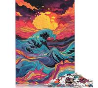 1000 Pieces Strange Colorful Waves Puzzle Jigsaw, Difficulty Puzzle Jigsaw Educational Game Toy Family Decoration 1000pcs (75x50cm)