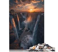 1000 Pieces Sunset at Victoria Falls Jigsaw Puzzles for Adults, Puzzle, 1000 Pieces Puzzle, Puzzle Game Difficult Challenge Puzzle 38x26cm/1000pcs