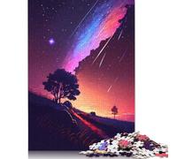 1000 Pieces Sunset Comet Trail Puzzles Jigsaw Adults Difficulty Jigsaw Puzzle Relaxing Games Toy (75x50cm)