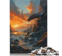 1000 Pieces Sunset Dragons Watch Wood Puzzles Wooden Puzzles for Adults& Teenagers Age 12 Years Up 1000pcs (75x50cm)
