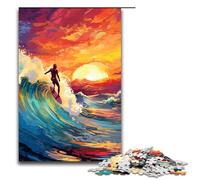 1000 Pieces Surfer Is Surrounded by SplattersLots of Coloured Clour Adult Jigsaw Puzzles Family Fun Family Game Stress Reliever Difficult Challenge 1000 PCS