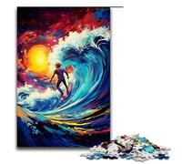 1000 Pieces Surfer Is Surrounded by SplattersLots of Coloured Clour Puzzle Game Jigsaw for Adults Suitable for Couples for And Teenager Age 14 Years Up 1000 PCS