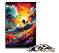 1000 Pieces Surfer Is Surrounded by SplattersLots of Coloured Clour Puzzle Game Jigsaw for Adults Suitable for Couples for And Teenager Age 14 Years Up 1000 PCS