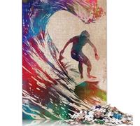 1000 Pieces Surfer Watercolor Art Jigsaw Puzzles for Adults Intellectual Game Jigsaw Puzzle Toys for Kids 1000pcs (75x50cm)