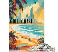1000 Pieces Surfing Gold Coast Jigsaw Puzzle Paper Puzzles for Adults & Teenager for Adults& Teens Age 12 Years Up 38x26cm/1000pcs