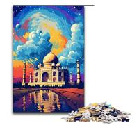 1000 Pieces Taj Mahal Is Surrounded by SplattersLots of Coloured Puzzle Game Jigsaw for Adults Suitable for Couples for And Teenager Age 14 Years Up 1000 PCS