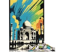 1000 Pieces Taj Mahal Pop Art Colors Jigsaw Puzzle Puzzles for Adults & Teenager for Adults Teenagers Age 14+ 1000pcs (75x50cm)