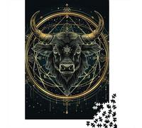 1000 Pieces Taurus Jigsaw Square Puzzle for Adults Wooden Puzzles Unique Challenge Games 1000pcs (75x50cm)