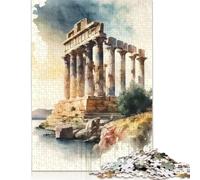 1000 Pieces Temple of Poseidon Sounion Puzzle for Adults Puzzles for Adults & Teenager Secret Santa Gifts 300pcs (40x28cm)