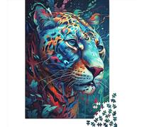 1000 Pieces The Attentive Jaguar Jigsaw Puzzle, Creative Rectangular Wooden Jigsaw Puzzles for Adults, Large Puzzles for Family Educational Game 1000pcs (75x50cm)