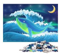 1000 Pieces The Blue Whale on The Sea Andre Aldiansyah Creative Square Jigsaw Puzzles for Adults And Paper Puzzles Challenging Game 38x26cm/1000pcs