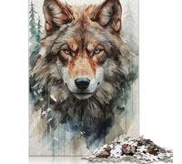 1000 Pieces The Gaze of An Angry Wolf Puzzles Jigsaw Adults Difficulty Jigsaw Puzzle Relaxing Games Toy 1000pcs (75x50cm)