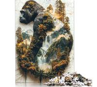 1000 Pieces The Gorillas Verdant Reign Jigsaw Puzzles for Adults Wooden Puzzles for Adults Educational Game for Adult Teenagers 1000pcs (75x50cm)
