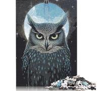 1000 Pieces The Owl And Moon Puzzle Jigsaw, Difficulty Puzzle Jigsaw Educational Game Toy Family Decoration 1000pcs (75x50cm)